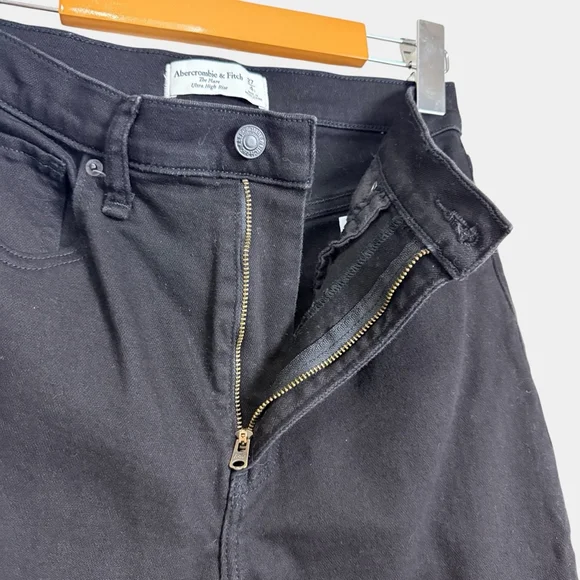 ABERCROMBIE & FITCH Curve Love The Flare Ultra High Rise Tall Black Jeans, Sz 27 - Picture 9 of 16